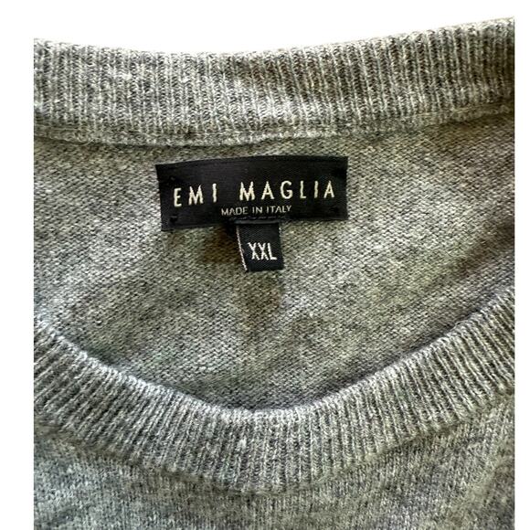 EMI MAGLIA Sweater Men's XXL Cashmere Wool‎ Blend Gray Italian Classic Casual - Picture 2 of 8